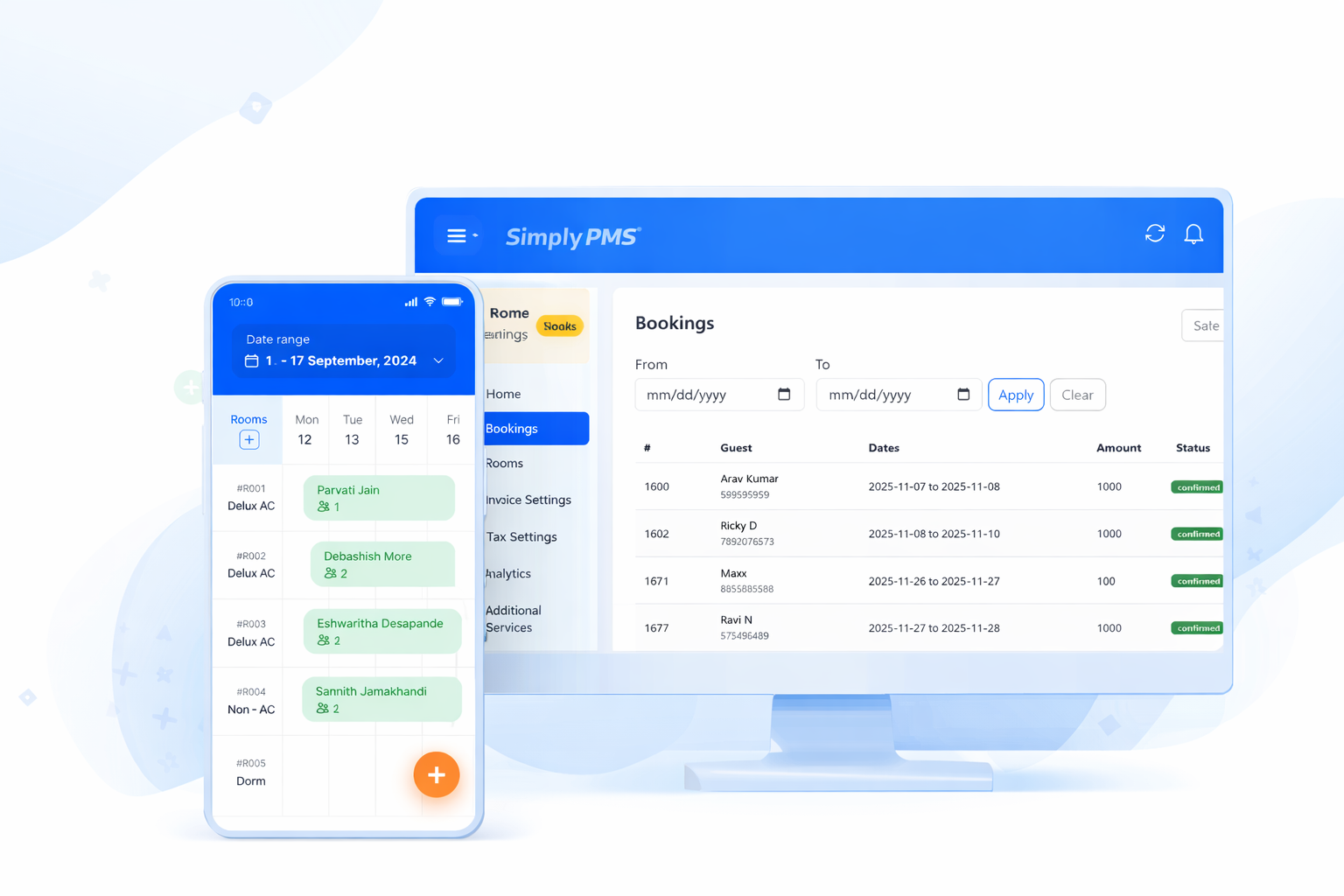 SimplyPMS dashboard preview